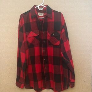 Men’s Red & Black Flannel Button down